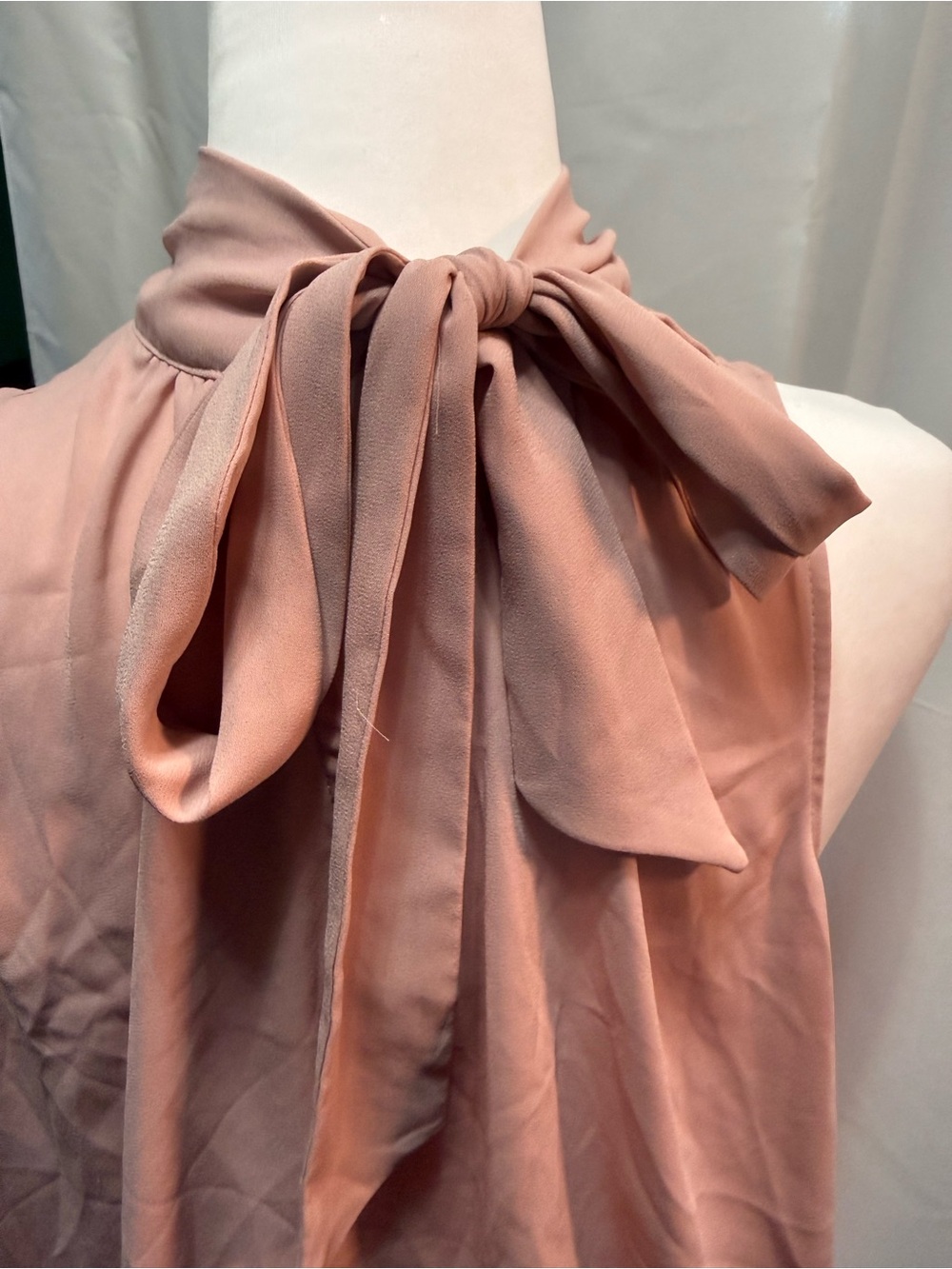 Express Sleeveless High-Neck Blouson Bodysuit - Blush Pink - Picture 3 of 7